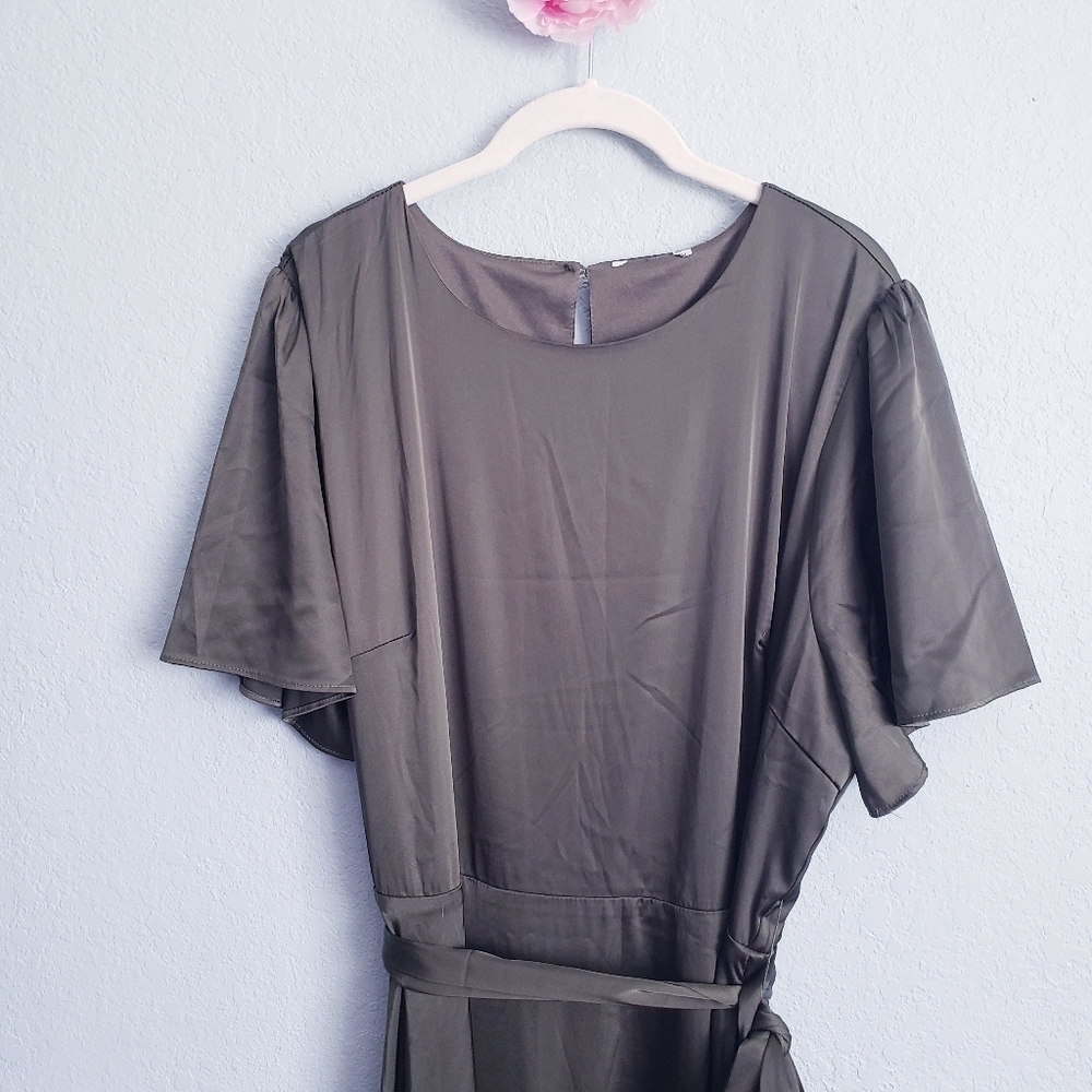 Baltic Born Juniper‎ Green Agnes Satin Maxi Dress - Picture 3 of 6